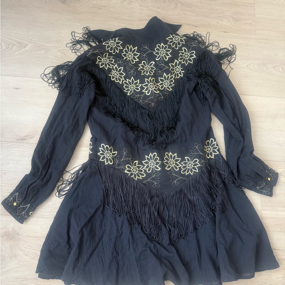 Chasing unicorns black dress fringed - Picture 6 of 6